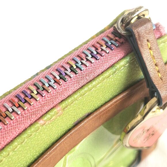 Vintage DOONEY & BOURKE Green DB Monogram Multicolor ID Coin Purse College Y2K - Picture 4 of 12